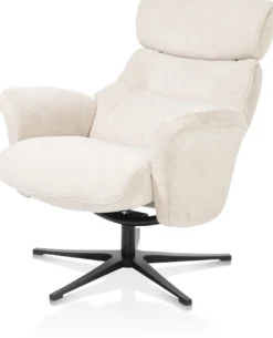 Lazaro, relaxfauteuil met poef - stof Livigno - bruin