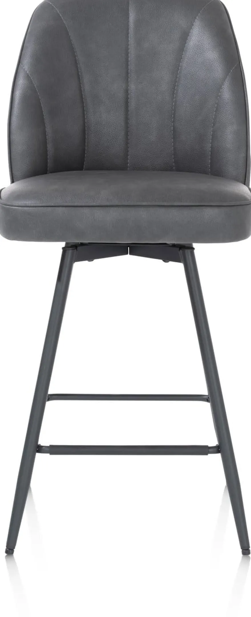 Leo, barstoel - frame rough off black (ROB) - draaibaar - stof Pala - Antraciet