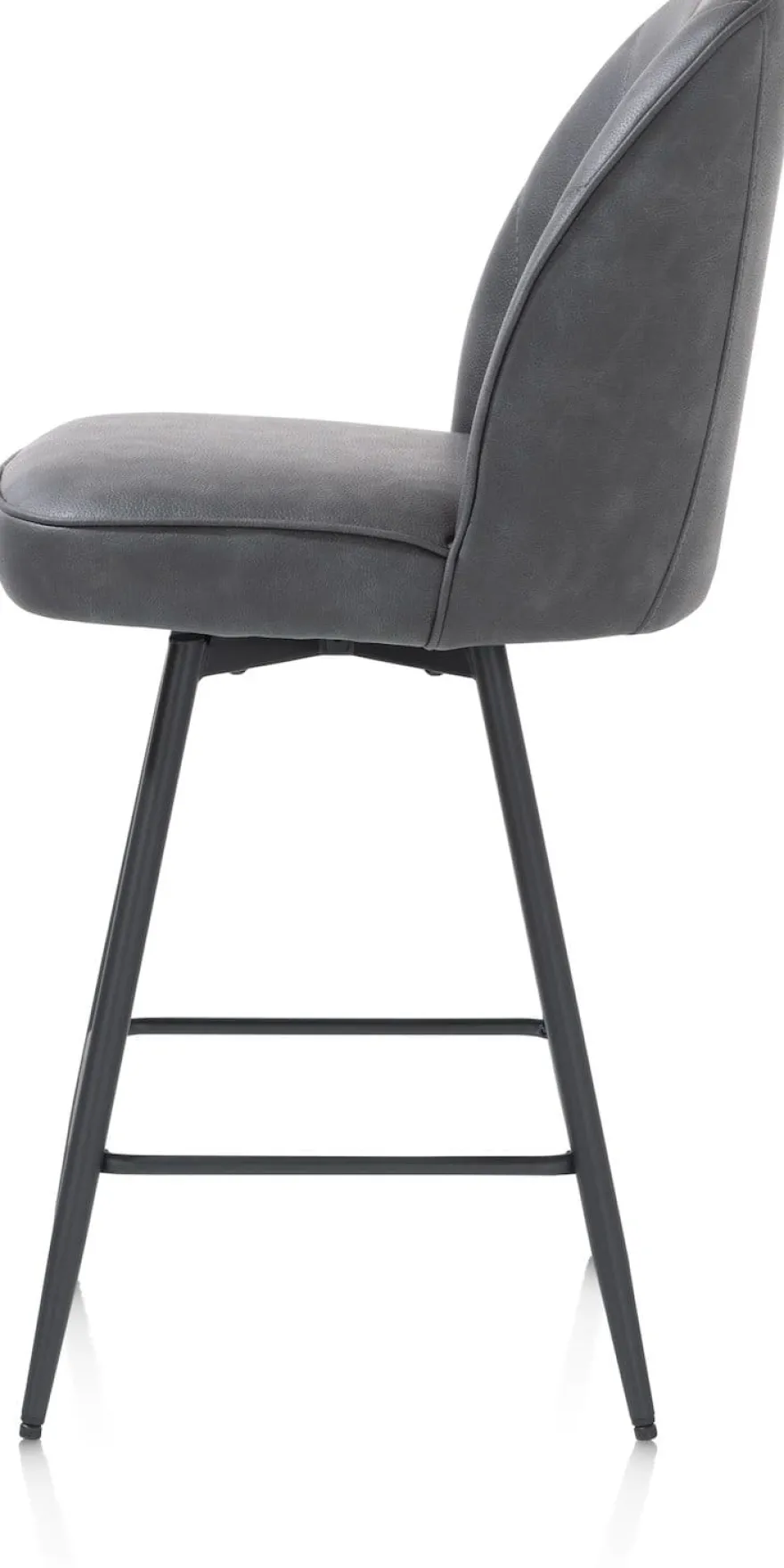 Leo, barstoel - frame rough off black (ROB) - draaibaar - stof Pala - Antraciet