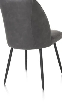 Leo, eetkamerstoel - frame rough off black (ROB) - stof Pala - Antraciet