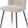 Leonidas, eetkamerstoel - frame rough off black (ROB) - stof Rivas - charcoal