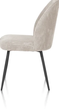Leonidas, eetkamerstoel - frame rough off black (ROB) - stof Rivas - charcoal