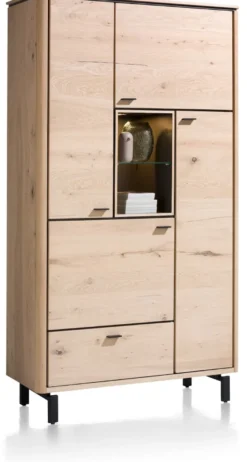 Livada, bergkast 110 cm - 4-deuren + 1-lade + 2-niches - Natural