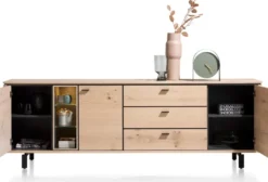 Livada, dressoir 240 cm - 3-deuren + 3-laden + 3-niches - Natural