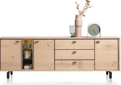 Livada, dressoir 240 cm - 3-deuren + 3-laden + 3-niches - Natural