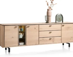 Livada, dressoir 240 cm - 3-deuren + 3-laden + 3-niches - Natural