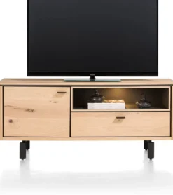 Livada, lowboard 140 cm - 1-deur + 1-klep + 1-niche - Natural