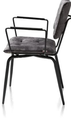 Manou, armstoel - off black - stof Karese - Antraciet