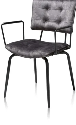 Manou, armstoel - off black - stof Karese - Antraciet