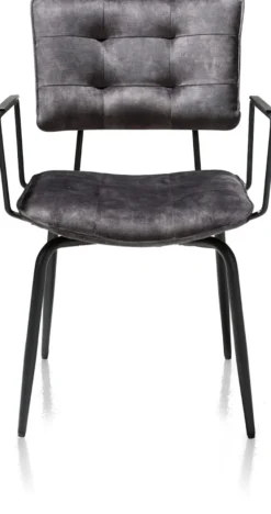 Manou, armstoel - off black - stof Karese - Antraciet