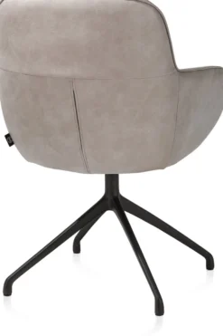Mateo, armstoel - draaibaar - rough off black - Pala - Lichtgrijs