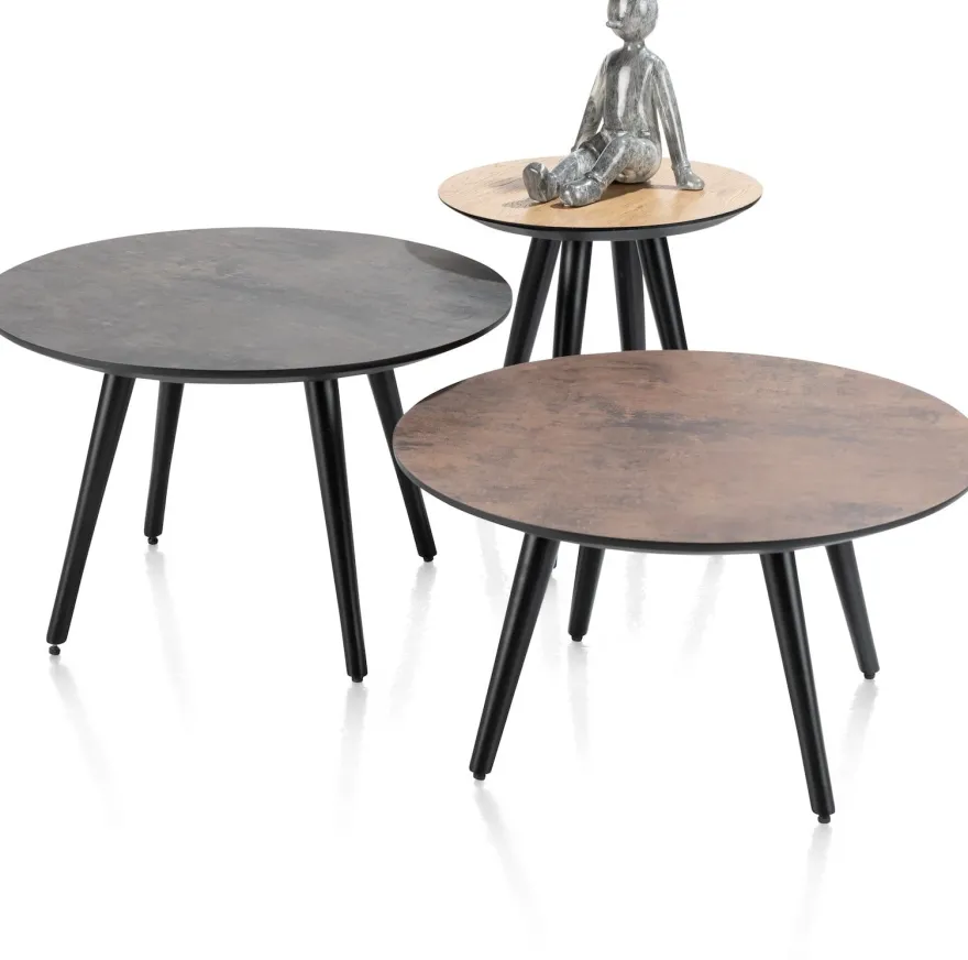 Maze, salontafel rond 60 cm - hoogte 32 cm - Antraciet