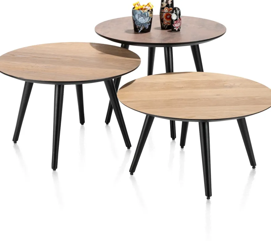 Maze, salontafel rond 60 cm - hoogte 32 cm - Antraciet