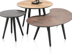Maze, salontafel 100 x 59 cm - niervormig - hoogte 32 cm - Antraciet