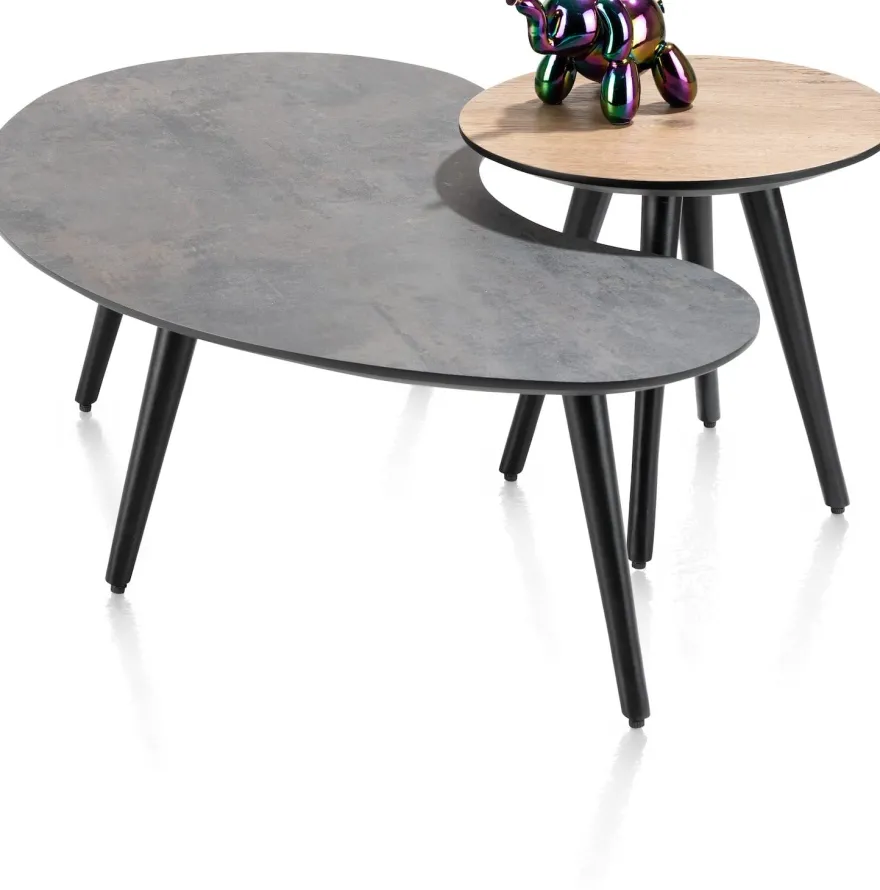 Maze, salontafel 100 x 59 cm - niervormig - hoogte 32 cm - Antraciet