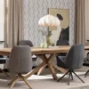Melle, armstoel grafiet frame met relaxsysteem - draaibaar - stof Calabria - Antraciet