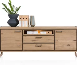 Metalo, dressoir 210 cm - 2-deuren + 2-laden + 1-niche (+ LED)