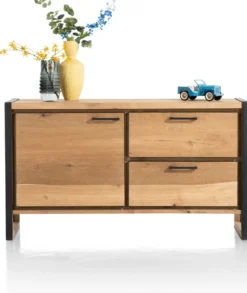 Metalo, dressoir 140 cm - 1-deur + 2-laden