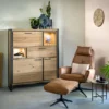 Metalo, highboard 2-deuren + 1-lade + 1-klep + 2-niches (+ LED)