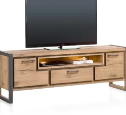 Metalo, lowboard 170 cm - 2-deuren + 1-lade + 1-niche (+ LED)