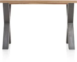Metalox, bartafel 160 x 90 cm (hoogte: 92 cm) - met rand boomschors + X-vorm metalen poot