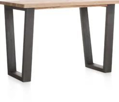 Metalox, bartafel 160 x 90 cm (hoogte: 92 cm) - met rand boomschors + V-vorm metalen poot
