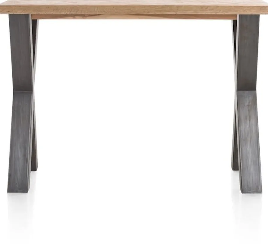 Metalox, bartafel 130 x 90 cm (hoogte: 92 cm) - zonder rand boomschors + X-vorm metalen poot