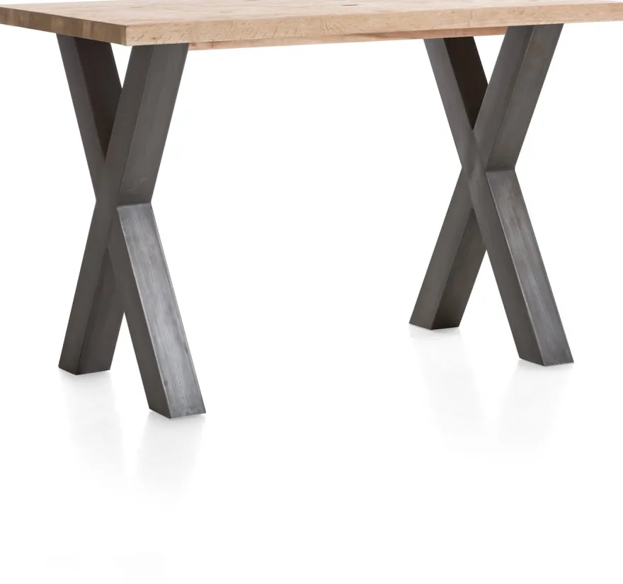 Metalox, bartafel 130 x 90 cm (hoogte: 92 cm) - zonder rand boomschors + X-vorm metalen poot