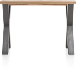 Metalox, bartafel 130 x 90 cm (hoogte: 92 cm) - met rand boomschors + X-vorm metalen poot