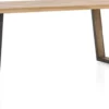 Metalox, eetkamertafel 250 x 100 cm - met rand boomschors + V-vorm metalen / houten poot