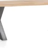Metalox, eetkamertafel 200 x 100 cm - zonder rand boomschors + X-vorm metalen poot