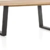 Metalox, eetkamertafel 170 x 100 cm - zonder rand boomschors + V-vorm metalen poot
