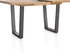 Metalox, uitschuif-bartafel 140 (+ 50) x 90 cm (hoogte: 92 cm) - zonder rand boomschors + V-vorm metalen poot
