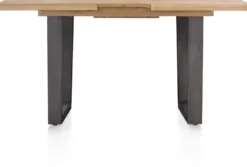 Metalox, uitschuif-bartafel 140 (+ 50) x 90 cm (hoogte: 92 cm) - zonder rand boomschors + V-vorm metalen poot