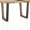 Metalox, uitschuif-bartafel 140 (+ 50) x 90 cm (hoogte: 92 cm) - zonder rand boomschors + V-vorm metalen / houten poot