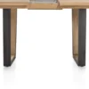Metalox, uitschuif-bartafel 140 (+ 50) x 90 cm (hoogte: 92 cm) - met rand boomschors + V-vorm metalen / houten poot
