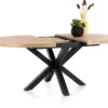 Metalox, uitschuiftafel rond 150 (+ 40) x 130 cm