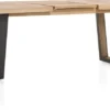 Metalox, uitschuiftafel 190 (+ 50) x 100 cm - zonder rand boomschors + V-vorm metalen / houten poot