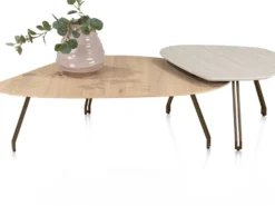 Mogana, Salontafel 72 x 60 cm, primo laminato (HPL), poten steelbrown - marble brown