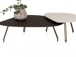 Mogana, Salontafel 72 x 60 cm, primo laminato (HPL), poten steelbrown - marble brown