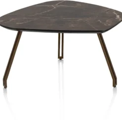 Mogana, Salontafel 72 x 60 cm, primo laminato (HPL), poten steelbrown - marble brown