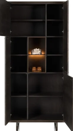 Mogan, Bergkast 100 cm, 4 deuren, 1 openvak incl. LED