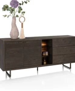 Mogan, Dressoir 190 cm, 1 deur, 3 laden, 3 openvakken incl. LED