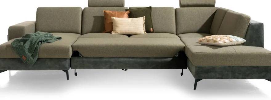 Napels, Longchair links - 2,5 zits zonder armen - ottomane rechts