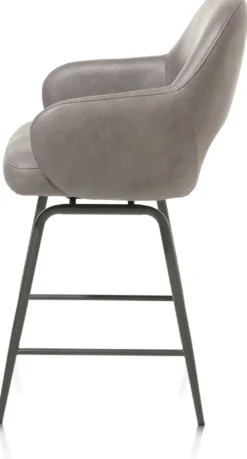 Nikolas, barstoel - draaibaar - graphite (RAL 7022) - stof Pala - lever