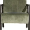 Northon, fauteuil met houten arm vintage clay / white / black