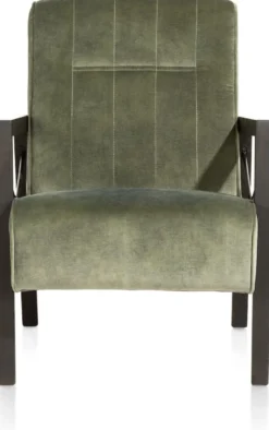 Northon, fauteuil met houten arm vintage clay / white / black