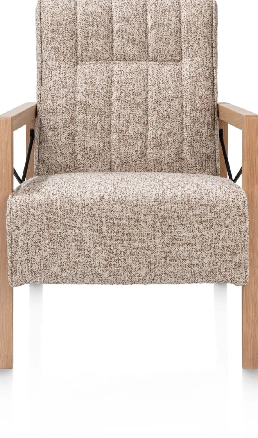 Northon, fauteuil met houten arm vintage clay / white / black