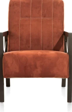 Northon, fauteuil met houten arm vintage clay / white / black