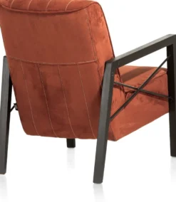 Northon, fauteuil met houten arm vintage clay / white / black